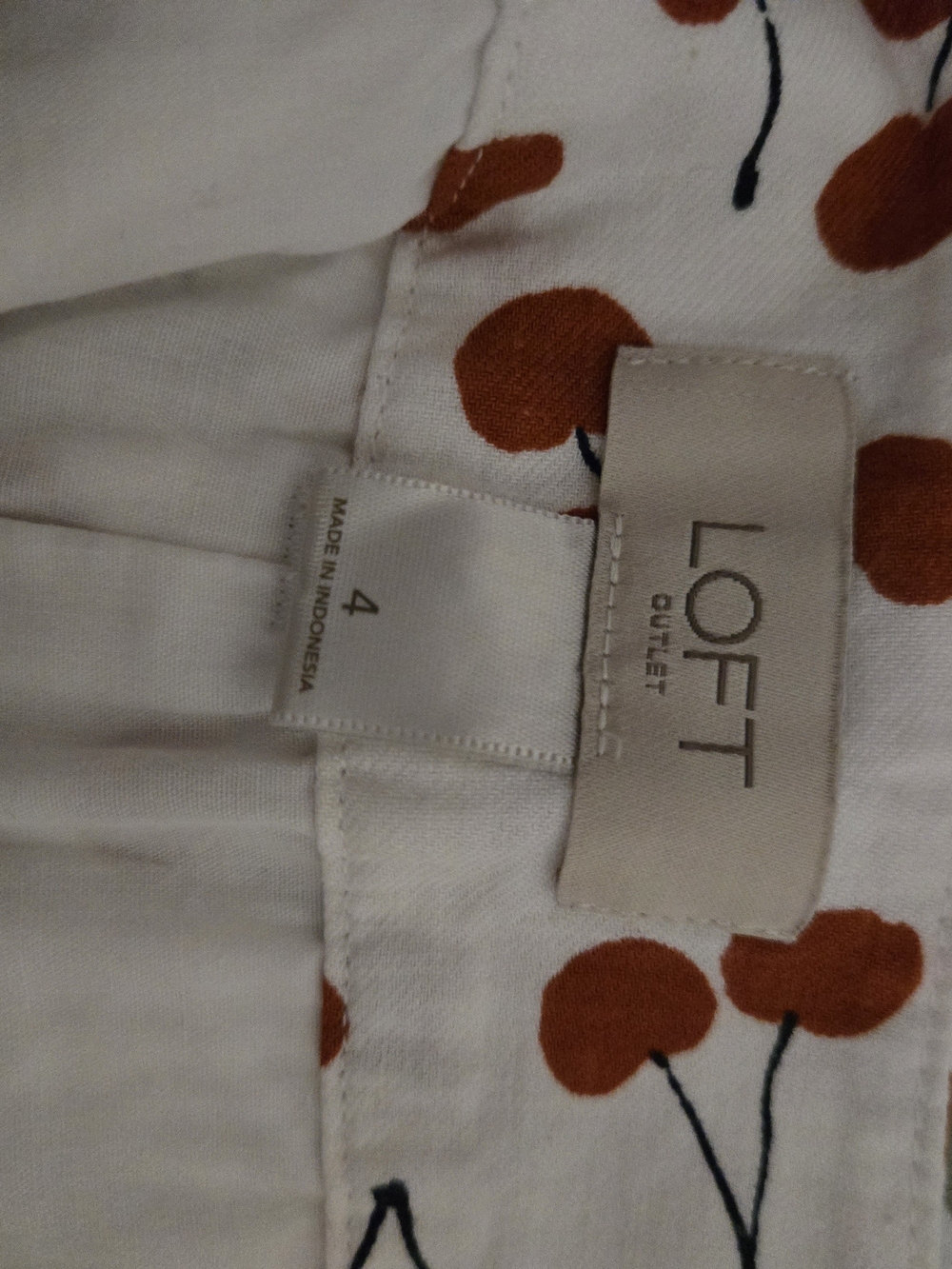 LOFT White Shorts with Red Cherry Print - Picture 4 of 5